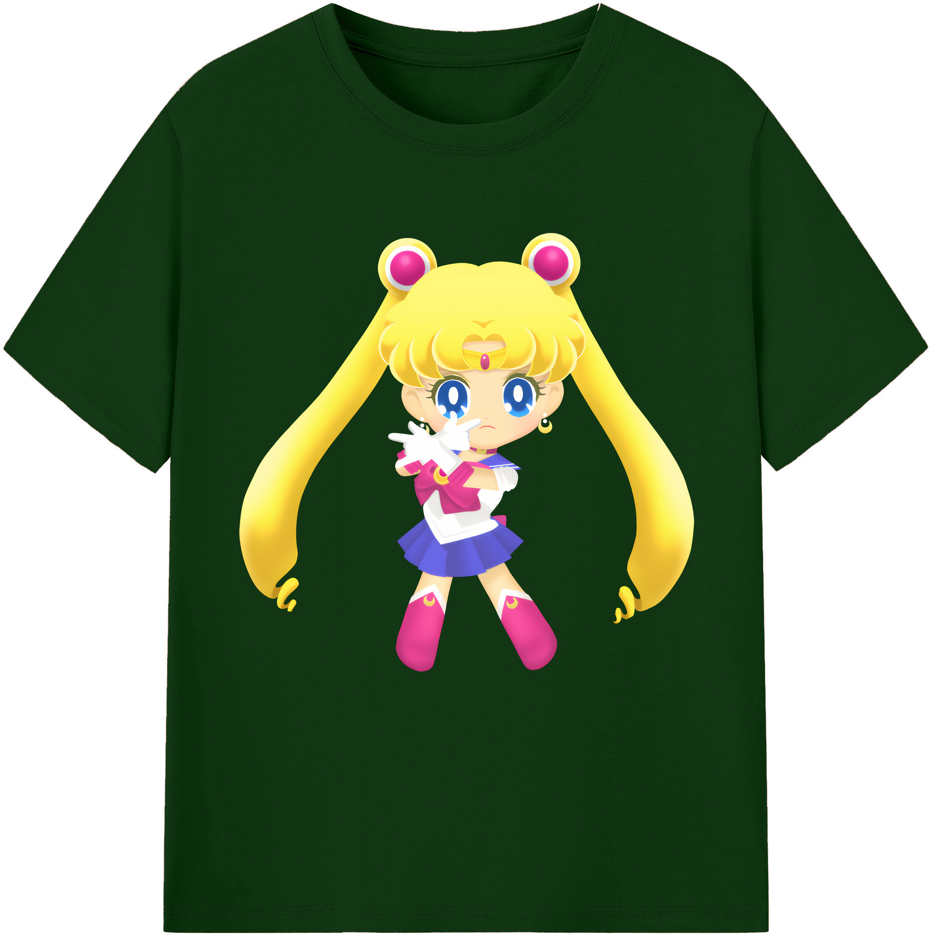 （画像用） 美少女戦士セーラームーン 月野 うさぎ つきの うさぎ Sailor Moon Tsukino Usagi 綿100％半袖Tシャツ（フロントプリント）